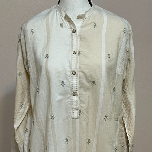 Khaadi Ivory with gold embroidery A line kurta for women Size 14 / Size Large - Picture 2 of 16